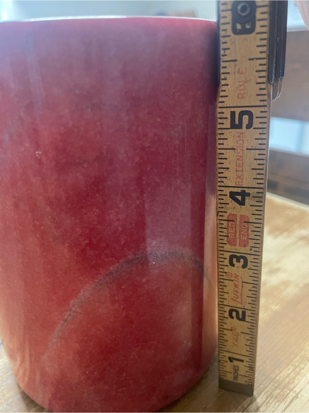 Solid stone. Red marble cutlery crock. - Picture 7 of 8